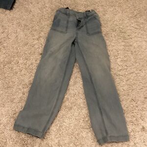 abercrombie kids Light Blue High-Rise Wide Leg Jeans